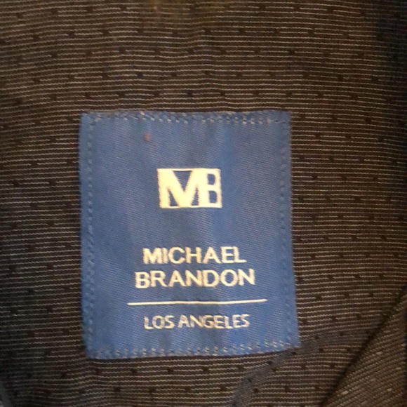 Michale Brandon navy button down shirt, medium - Picture 3 of 4